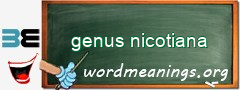 WordMeaning blackboard for genus nicotiana